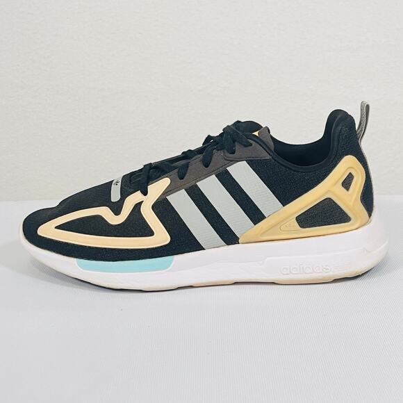 Adidas Originals Shoes Womens 9 XZ 2K Flux Black Yellow Gym Trainers Sneakers - Picture 5 of 11